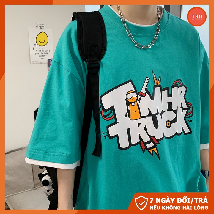 Áo thun tay lỡ nam form rộng chất mát co dãn 4 chiều in TRUCK cá tính NTL123 | BigBuy360 - bigbuy360.vn