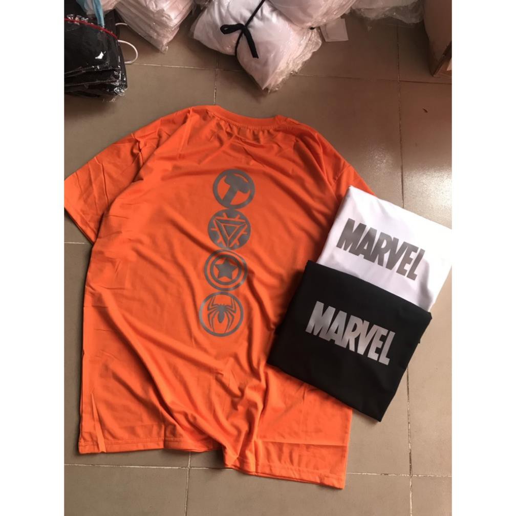 Áo Thun Phản Quang Marvel 4 Logo Cotton 75%,Form Rộng Unisex, Nam Nữ Đẹp Ken T-Shirt. ་ * *