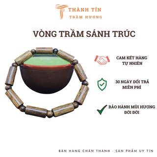 Vòng tay trầm hương sánh chìm đốt trúc 6mm 8mm 10mm 12mm mùi thơm thanh dịu đời đời Thành Tín 005
