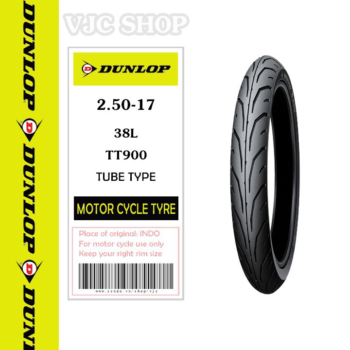 Lốp (vỏ) xe Honda Dream, Wave trước 2.25-17 TT + sau 2.50-17 TT Dunlop TT900 chính hãng _ Lốp Trung Thành