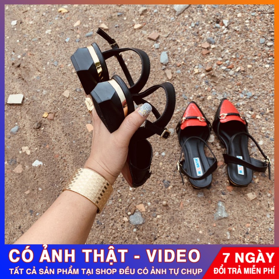 [ẢNH THẬT - FREE SHIP] Giày Sandal Bệt nữ cao cấp ROSATA RO203 - HÀNG VIỆT NAM - BKSTORE