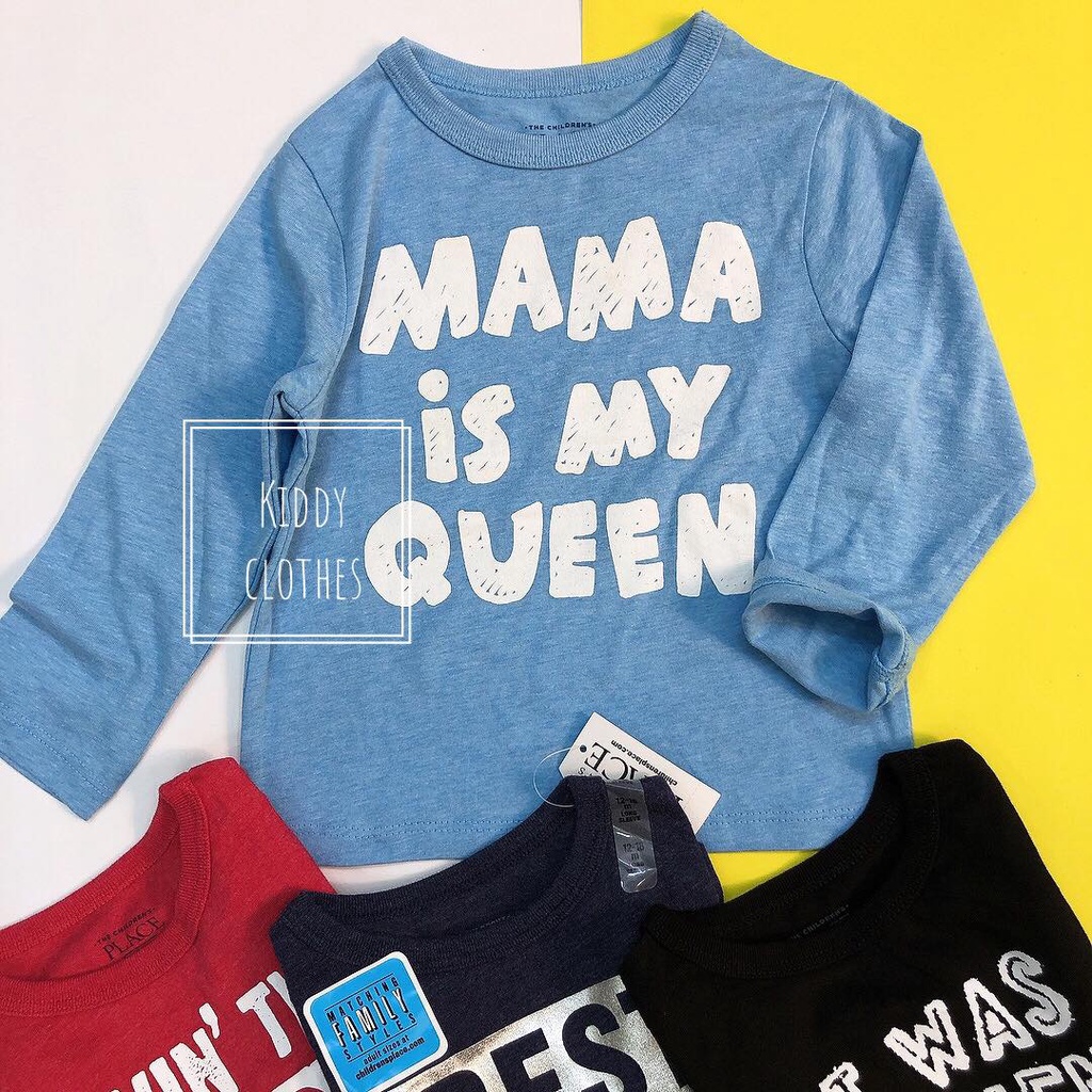 Áo tay dài bé trai chất cotton xuất dư/Áo bé trai tay dài dư xịn thun cotton