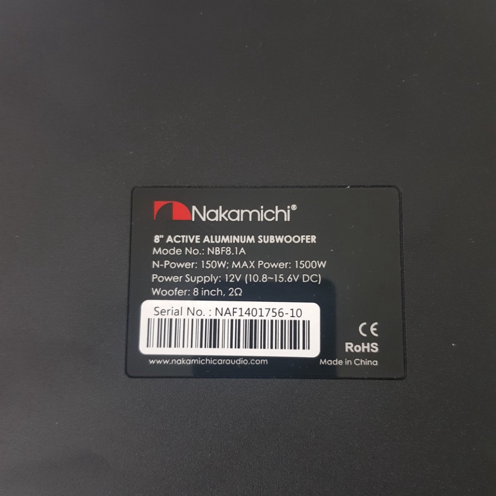 Bộ Loa SUB siêu trầm đặt gầm ghế xe ô tô. thương hiệu Nhật Bản NAKAMICHI - NBF8.1A