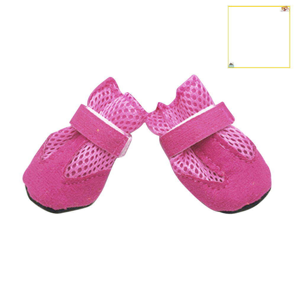 Bộ 4 Chiếc Giày Dạng Lưới Mềm Mại Chống Trượt Cho Thú Cưng