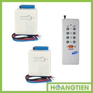 Bộ 2 công tắc điều khiển từ xa cho máng đèn sóng RF TPE RC5H + Remote 16 nút RM01