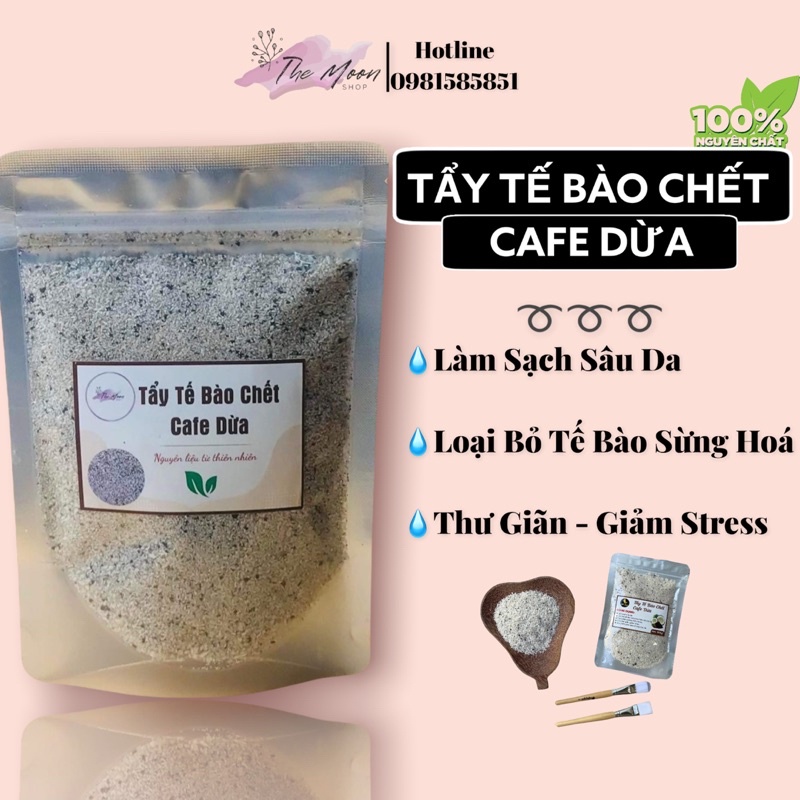 TẨY TẾ  BÀO CHẾT CƠM DỪA CAFE 100gr