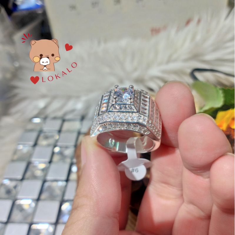 Nhẫn Nam Mạ Bạc Đính Đá Cao Cấp - Lokalo - Đeo Như Đại Gia - Cam Kết Đổi Trả Bảo Hành Lỗi Kỹ Thuật