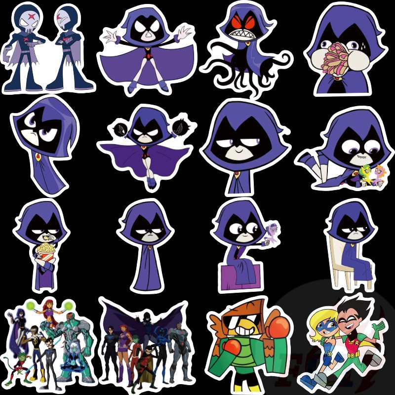 Bộ 50 miếng dán hoạt hình Teen Titans Go - Series 01 thích hợp cho laptp/đề can/ván trượt