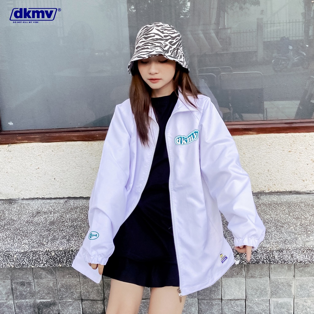 Áo khoác unisex Don't Kill My Vibe vải dù màu đen trắng, form rộng thông thoáng - Azure