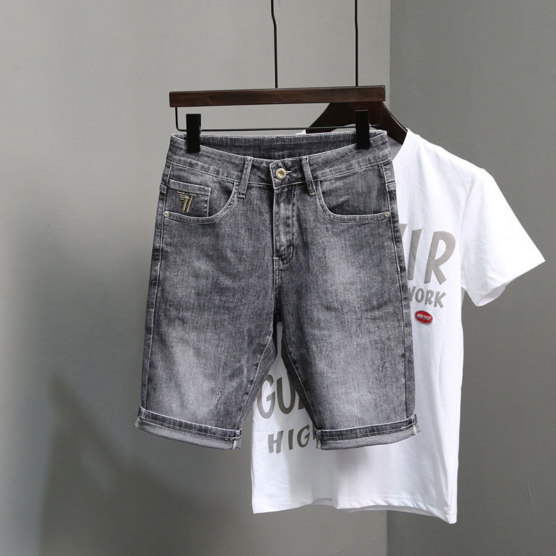Quần Jeans Lửng Thêu Chữ Thời Trang Cho Nam