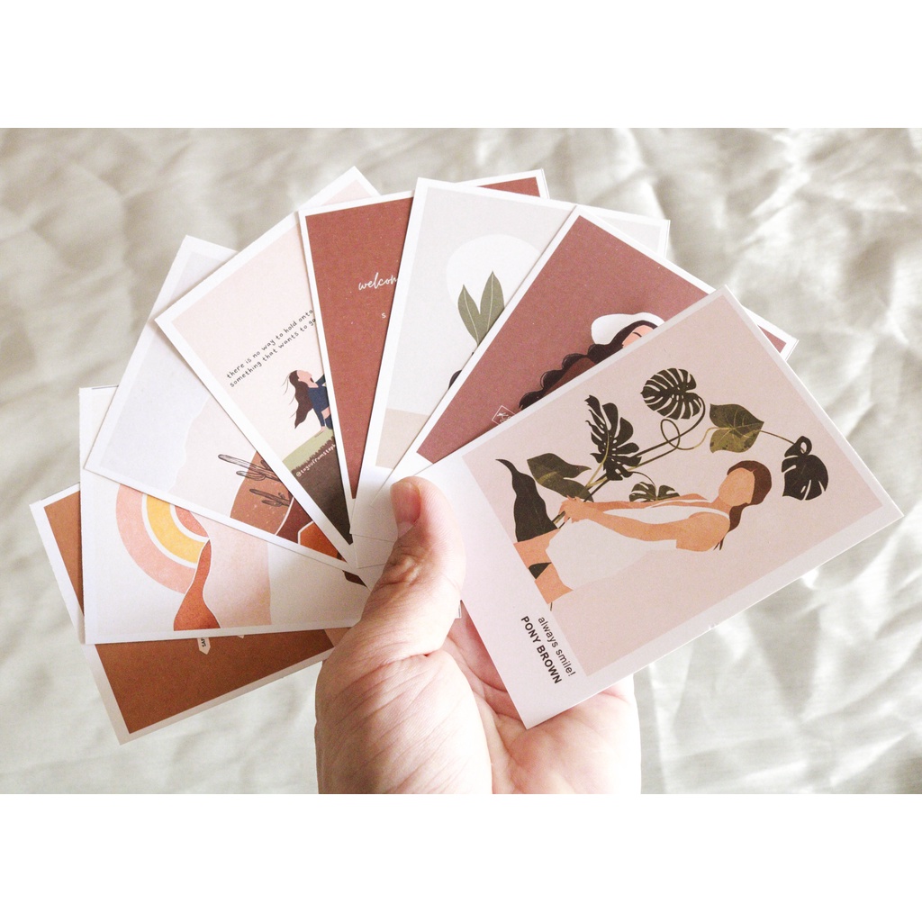 Ảnh trang trí dán tường hình decor vintage aesthetic retro set postcard bưu thiếp tranh giấy treo phòng học bàn học