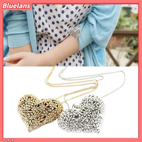 Dây chuyền hợp kim thiết kế hình trái tim chạm khắc tinh tế sang trọng dành cho nữ