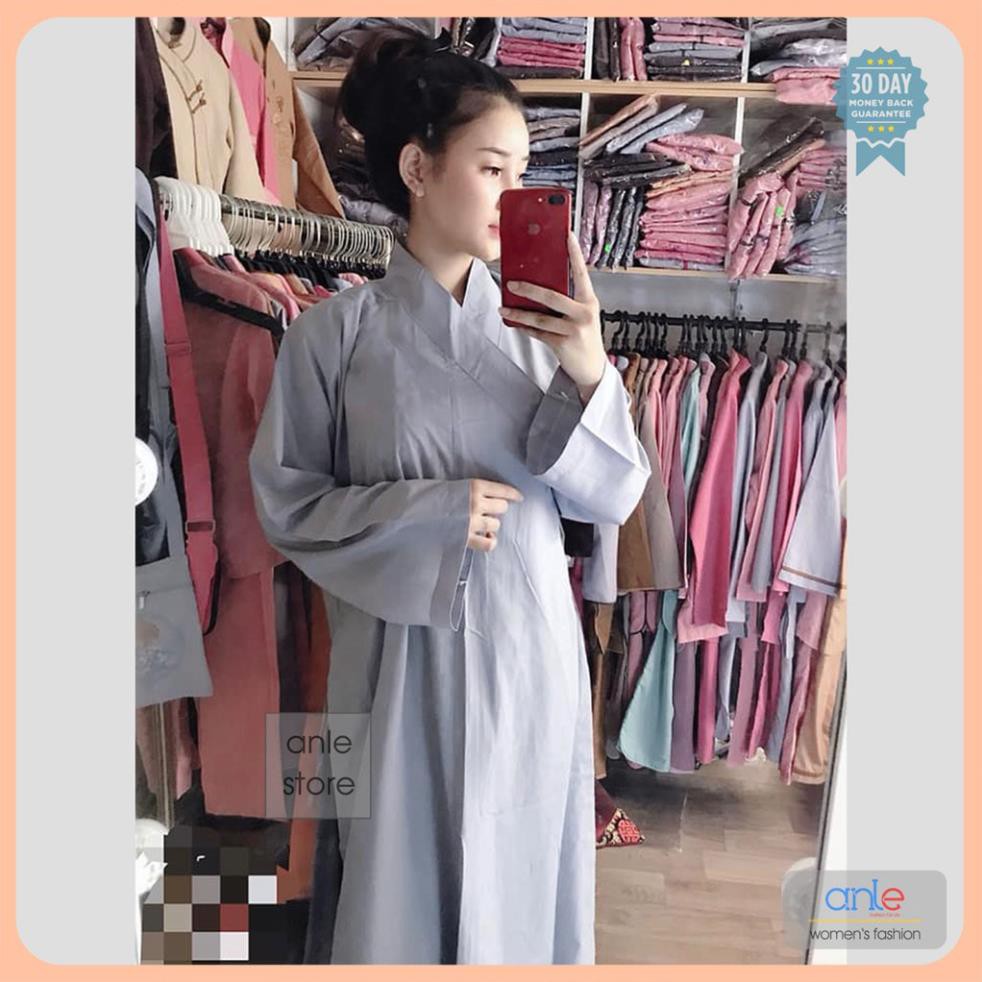 Áo Tràng Phật Tử vải Kate mịn bộ đồ lam đi chùa giản dị cho các khóa tu sinh - Anle Store 😍 '