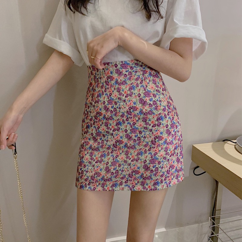 Chân váy hoa tím HCV08 - Hỉn Hỉn Store