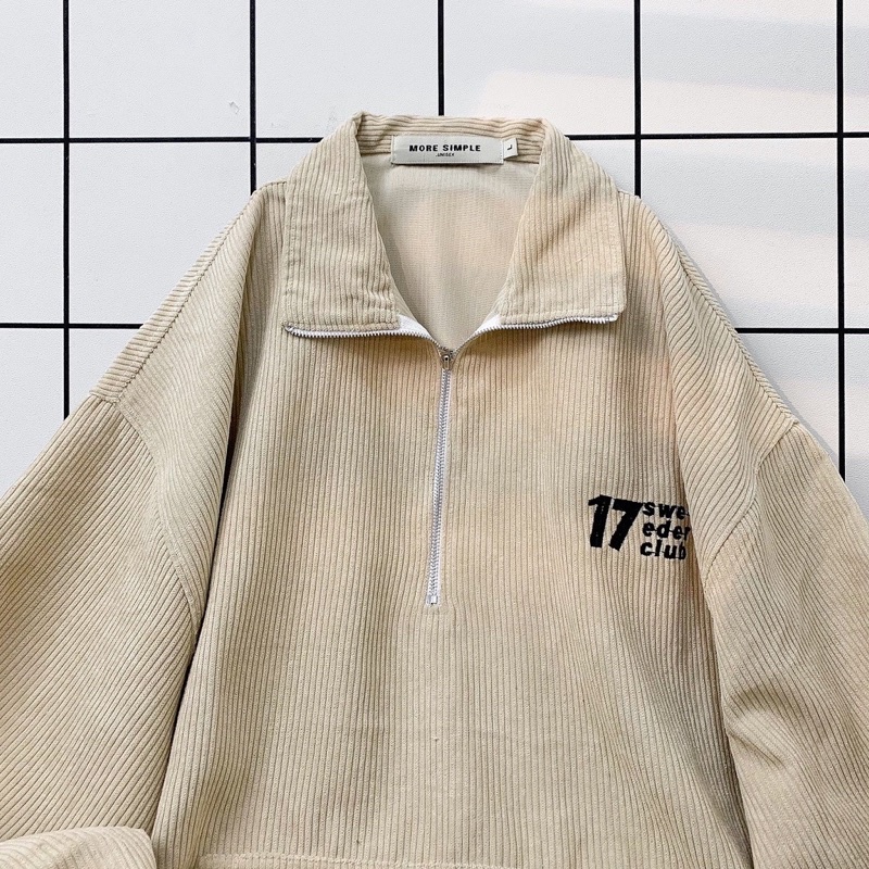 Áo Sweater Nữ Form Rộng 17MM Vải Nhung Gân Phong Cách Ulzzang – 84unisex