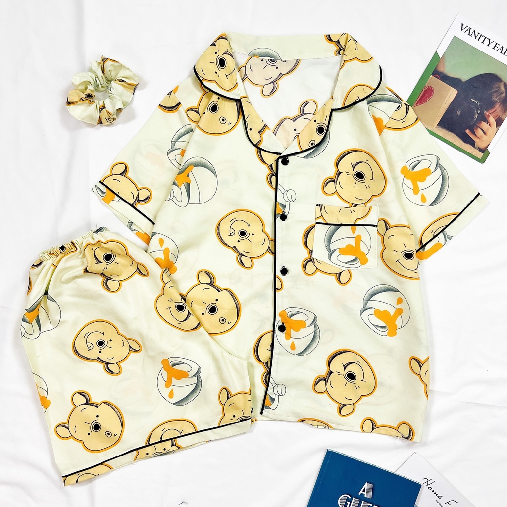 [Bộ Ngủ Pijama Đùi]-Vải Kate Thái Loại 1-Hàng Thiết Kế.