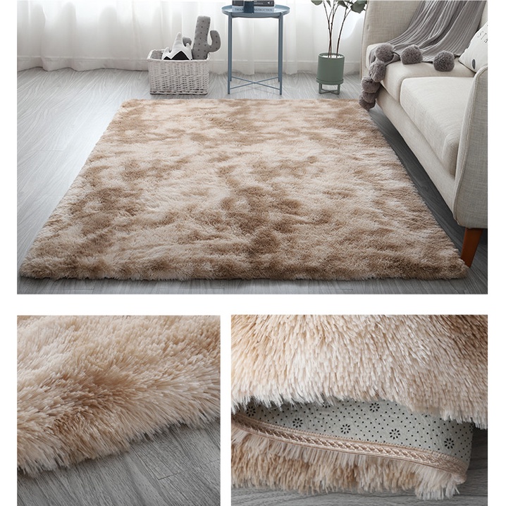 Thảm trải sàn loại dày giá rẻ đế chống trượt 1m6*2m , Thảm lông trải sàn phòng ngủ phòng khách lông loang hàng dày