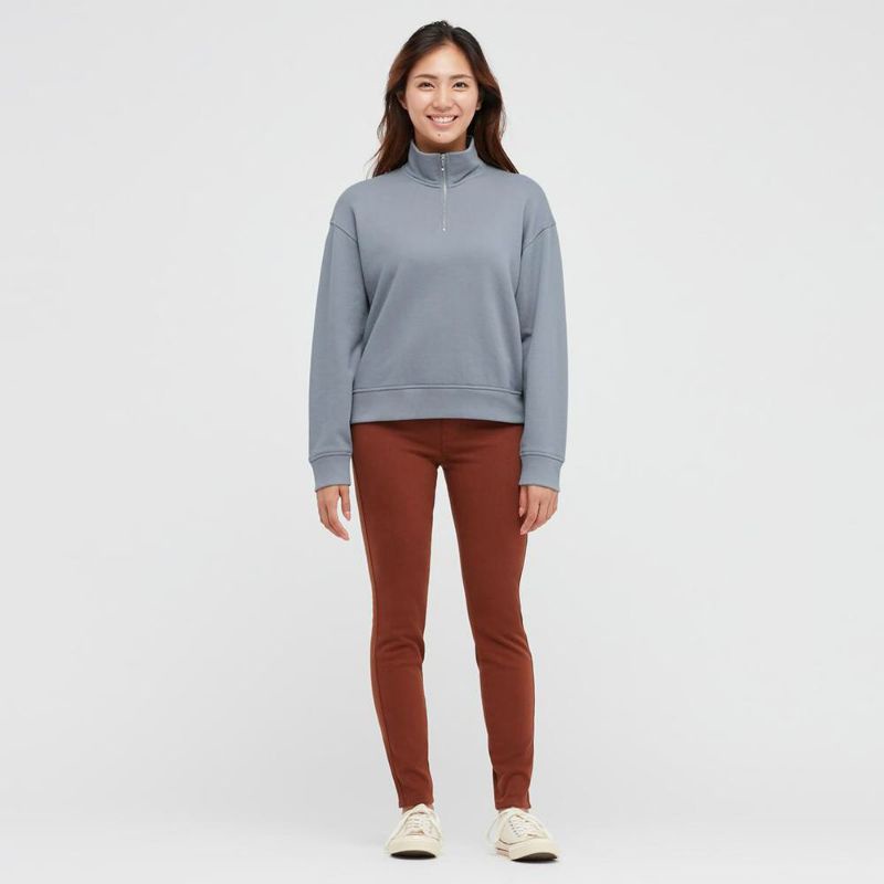 Áo nỉ da cá kéo khóa Uniqlo