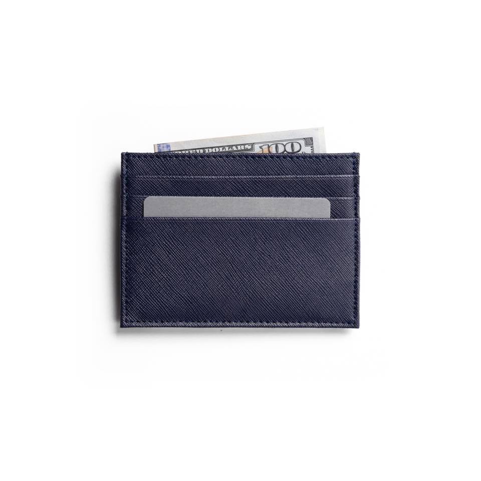 VÍ ĐỰNG THẺ MINI Cardholder ZERO Nhỏ Gọn Da Thật Vân Saffiano Cao Cấp Chống Thấm Nước Unisex Thương Hiệu DOLANTO