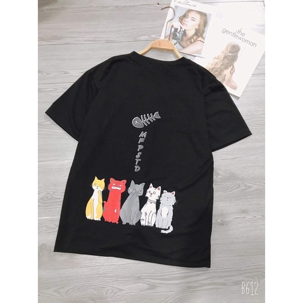 Áo thun tay lỡ mèo và cá TC12