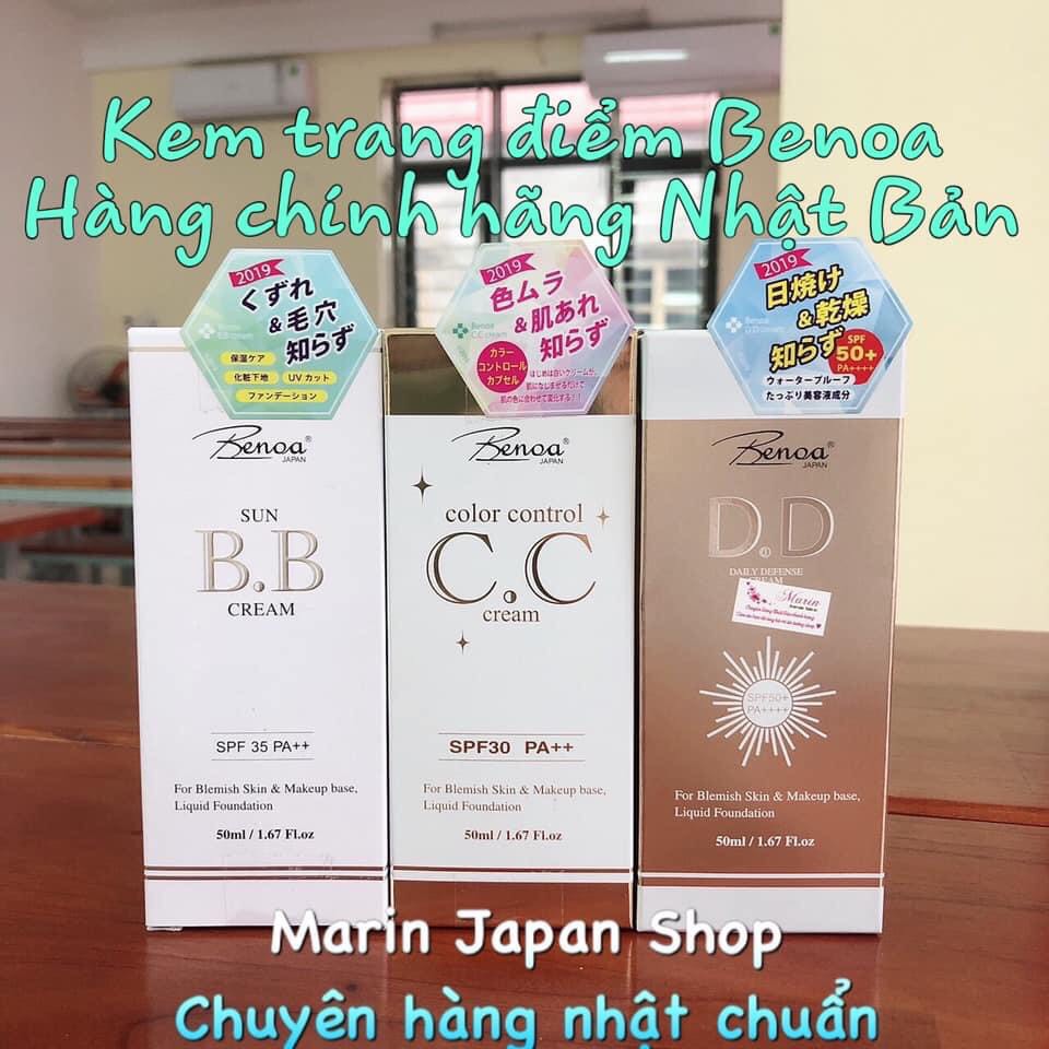 (SALE) Kem trang điểm chống nắng Benoa BB , CC , DD Daily Defense Cream Nhật Bản