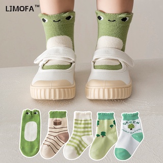 LJMOFA KIDS 5 cặp phù hợp cho trẻ em 1-12 tuổi vớ cartoon 3d ếch cậu bé vớ mềm mại và thoải mái để hút mồ hôi mềm mại và linh hoạt của trẻ em vớ vớ trẻ em bán buôn