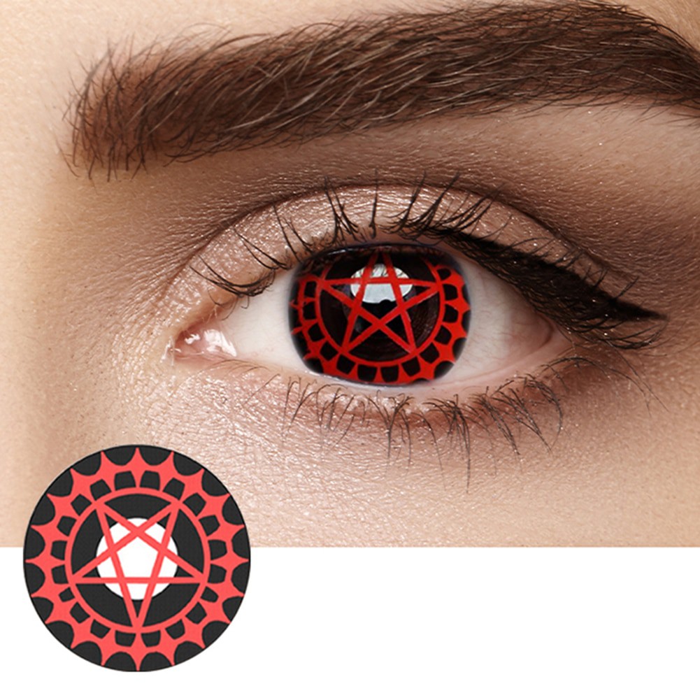 2 cái Sharingan Halloween Danh bạ cho Naruto Cosplay Màu Mắt Đỏ cho Nhân vật Hoạt hình Halloween