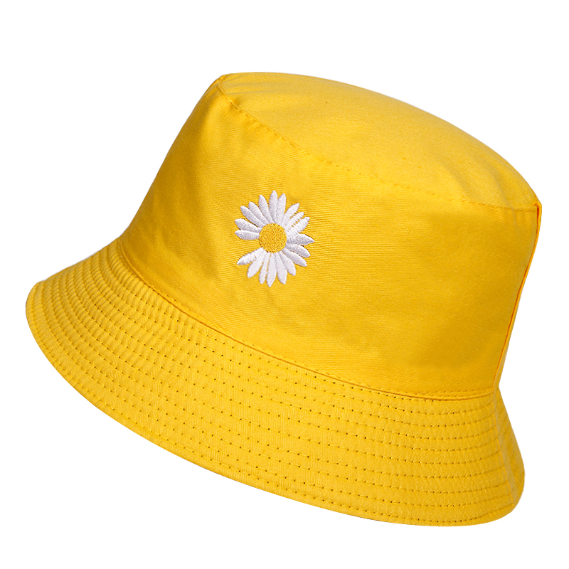 Nón tai bèo thêu họa tiết hoa cúc thời trang cho nam nữ