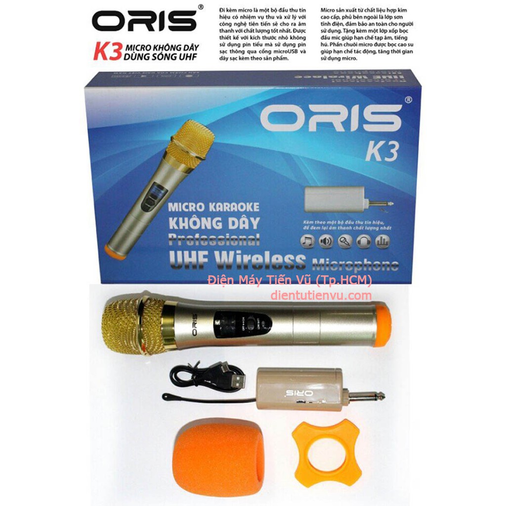 Micro không dây đa năng cao cấp UHF Wireless ORIS K3