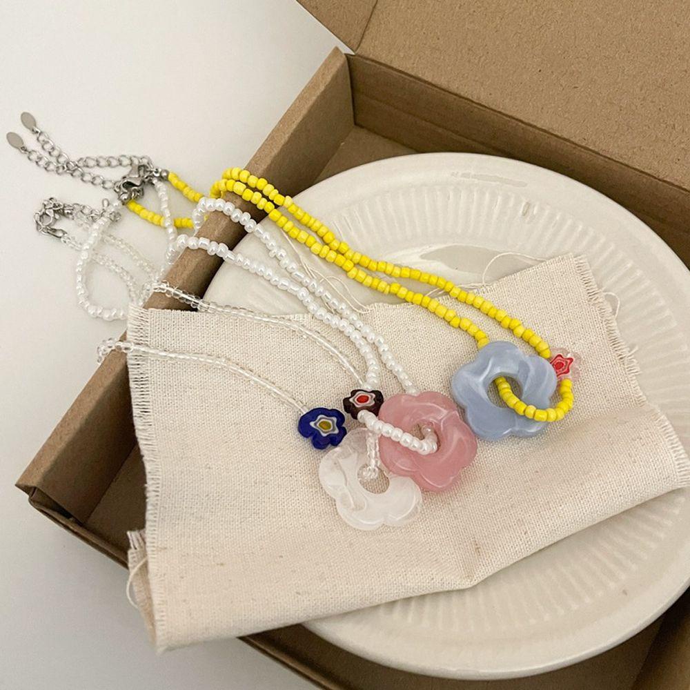 Vòng cổ Hạt Gạo Nhiều Màu Độc Đáo Phong Cách Retro Hàn Quốc Y2K