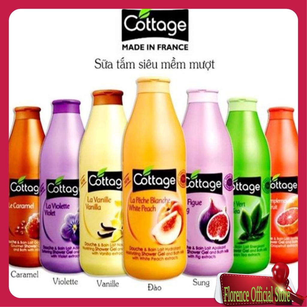 SỮA TẮM DƯỠNG DA / COTTAGE / Sữa Tắm Dưỡng Trắng Da Cottage 750ml Của Pháp