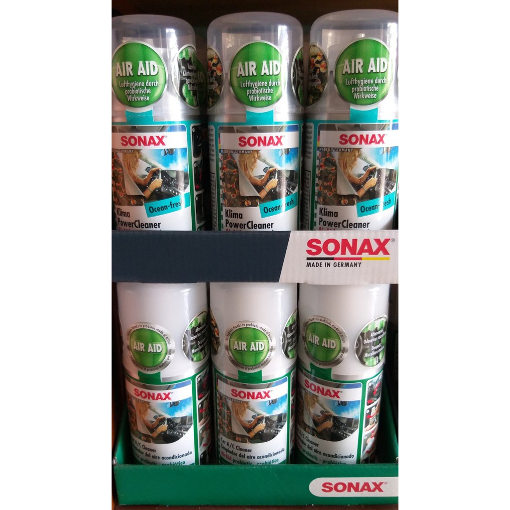 Khử mùi, diệt nấm mốc dàn lạnh ô tô thế hệ mới - Sonax a/c cleaner Air Aid (1 chai)