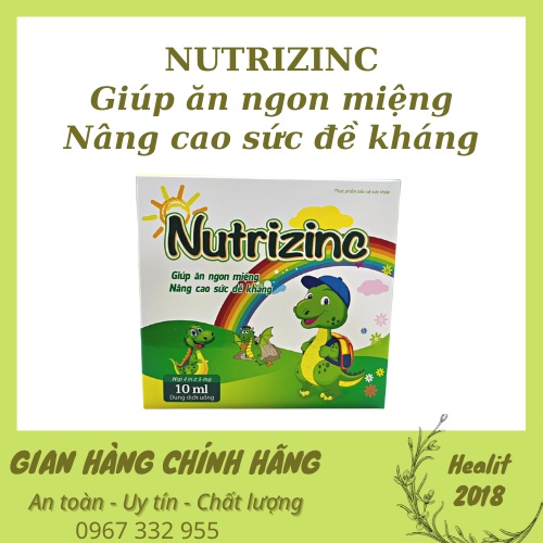 Nutrizinc giúp bé ăn ngon, tăng cường sức đề kháng hộp 4 vỉ x 5 ống
