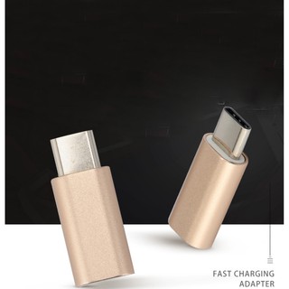 Jack chuyển Micro USB sang Type C - USB (Đen)