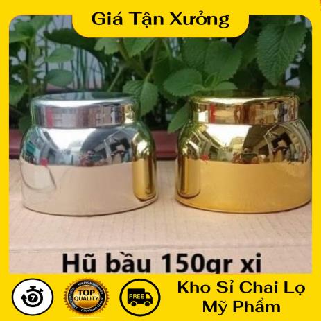 Hủ Đựng Kem ❤ TRÙM SỈ ❤ Hủ bầu Xi vàng, bạc 120g đựng kem body, chiết mỹ phẩm, phụ kiện du lịch