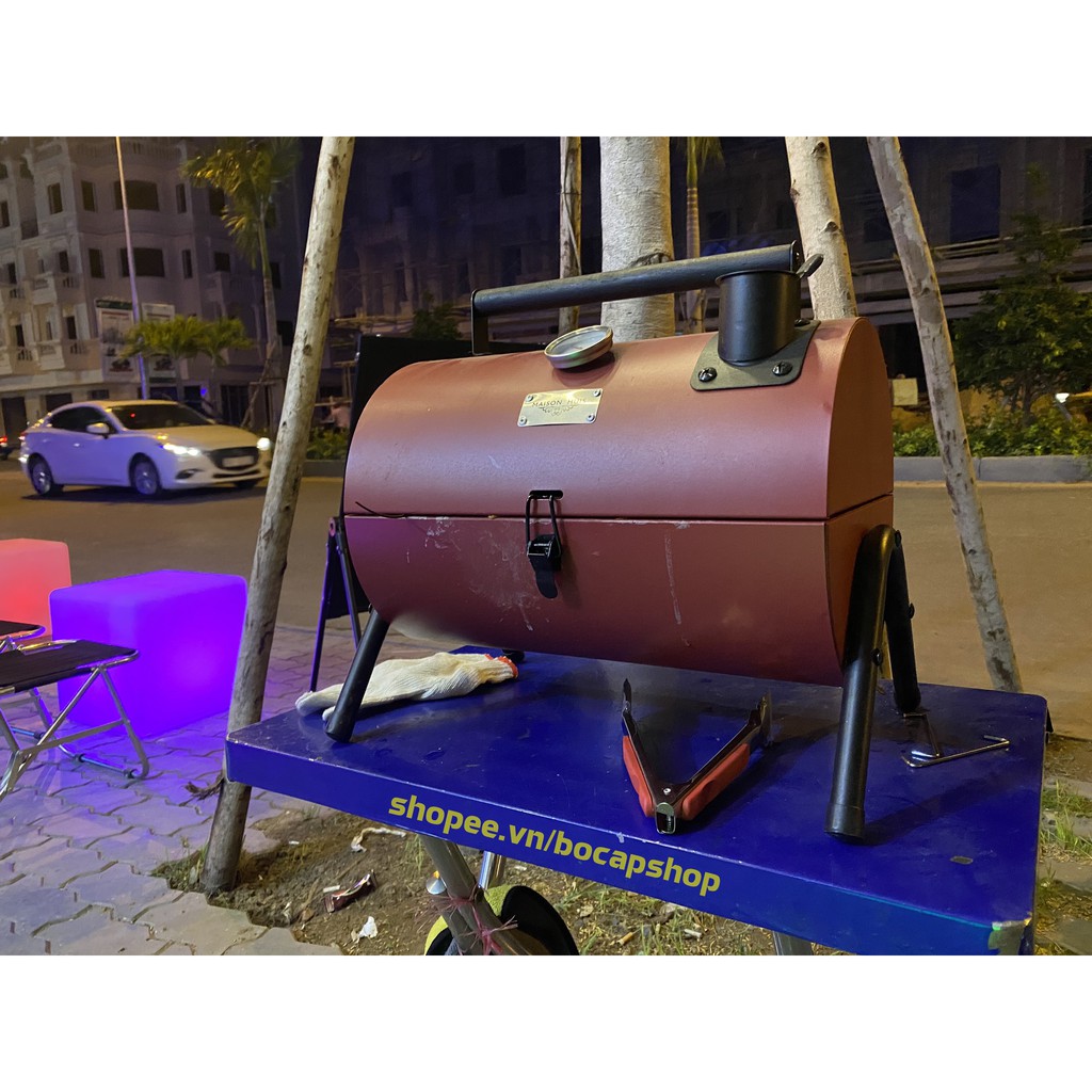Bếp nướng than cắm trại Oven BBQ lò hun khói
