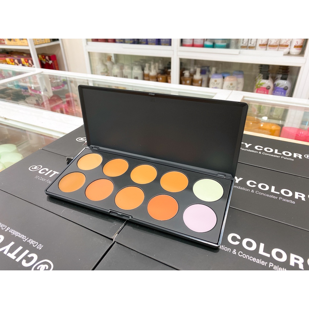 Bảng 10 Ô Tạo Khối Và Che Khuyết Điểm City Color Foundation &amp; Concealer Palette