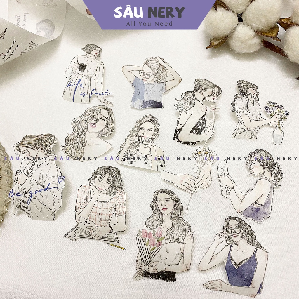 Sâu Nery - Washi cô gái xinh xắn Sketch girl by Pion (Chu kỳ 70cm)