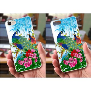 Ốp lưng iPhone 6 / 6S (dẻo viền trắng trong) - Hình Chim Công, Cá Chép, Cò