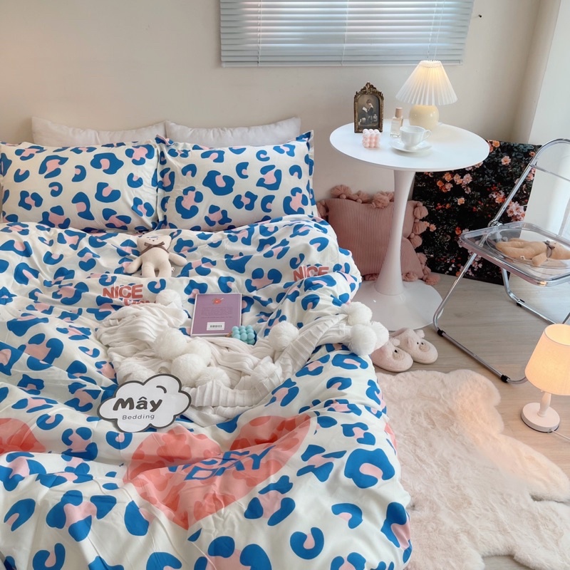 Bộ chăn ga gối Cotton Poly hoạ tiết Da Beo MÂY BEDDING