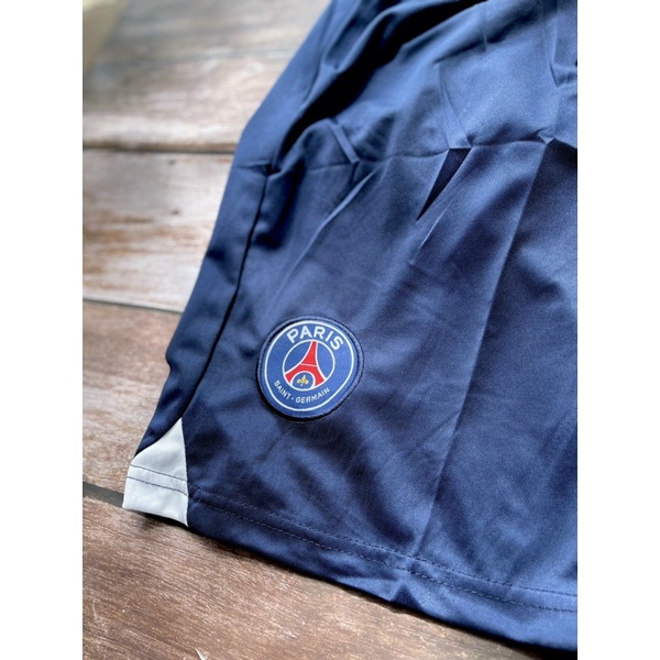 Set bộ quần áo thể thao bóng đá vải gai thái clb psg màu xanh than logo thêu đầy đủ 2022 2023