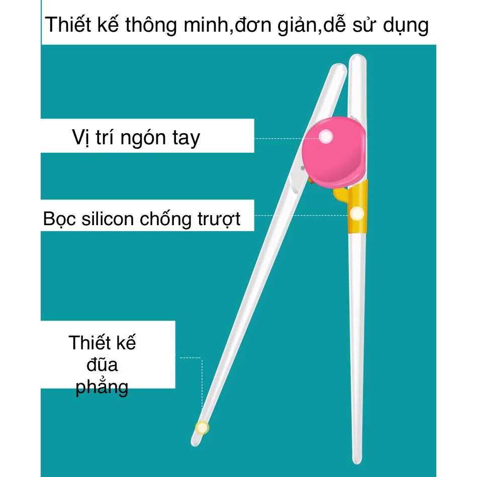 đũa tập ăn cho bé, đũa tập gắp cho bé hàng xuất Nhật