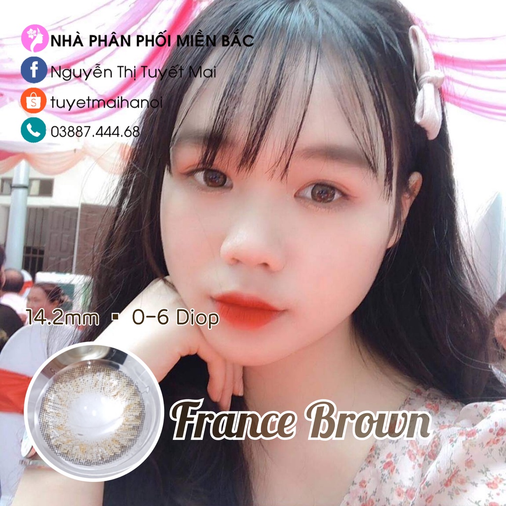 [ Ảnh Thật ] Lens Cận Nâu Tây France Brown 14.2mm - Kính Áp Tròng Hàn Quốc Chính Hãng Vassen Sexy Me