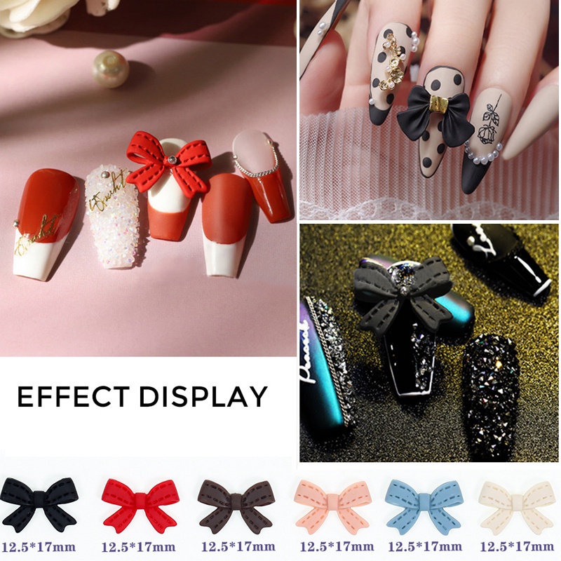 Set 30 / 48 Hạt Pha Lê Hình Gấu 3D Nhiều Màu Trang Trí Móng Tay DIY