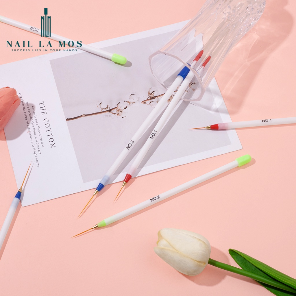 Set 3 cây cọ râu vẽ móng - Cọ vẽ nét cho học viên nail thực hành vẽ móng