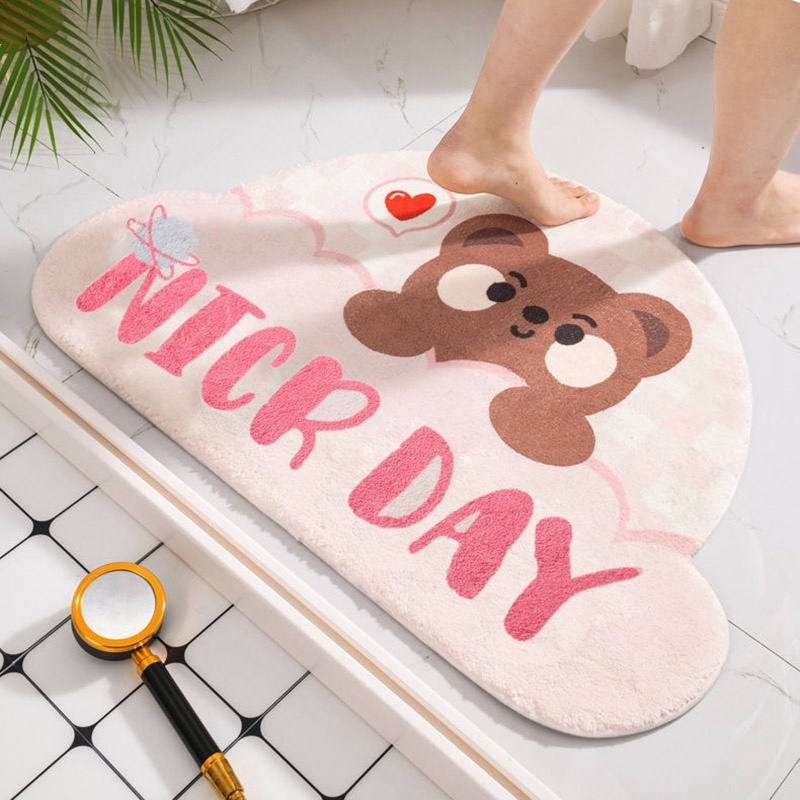 Thảm Chống Trượt Không Thấm Nước Họa Tiết Hoạt Hình Trang Trí Nhà Tắm