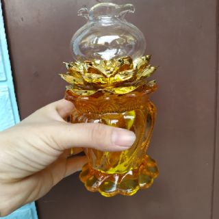Đèn dầu thờ hoa sen thân xoắn