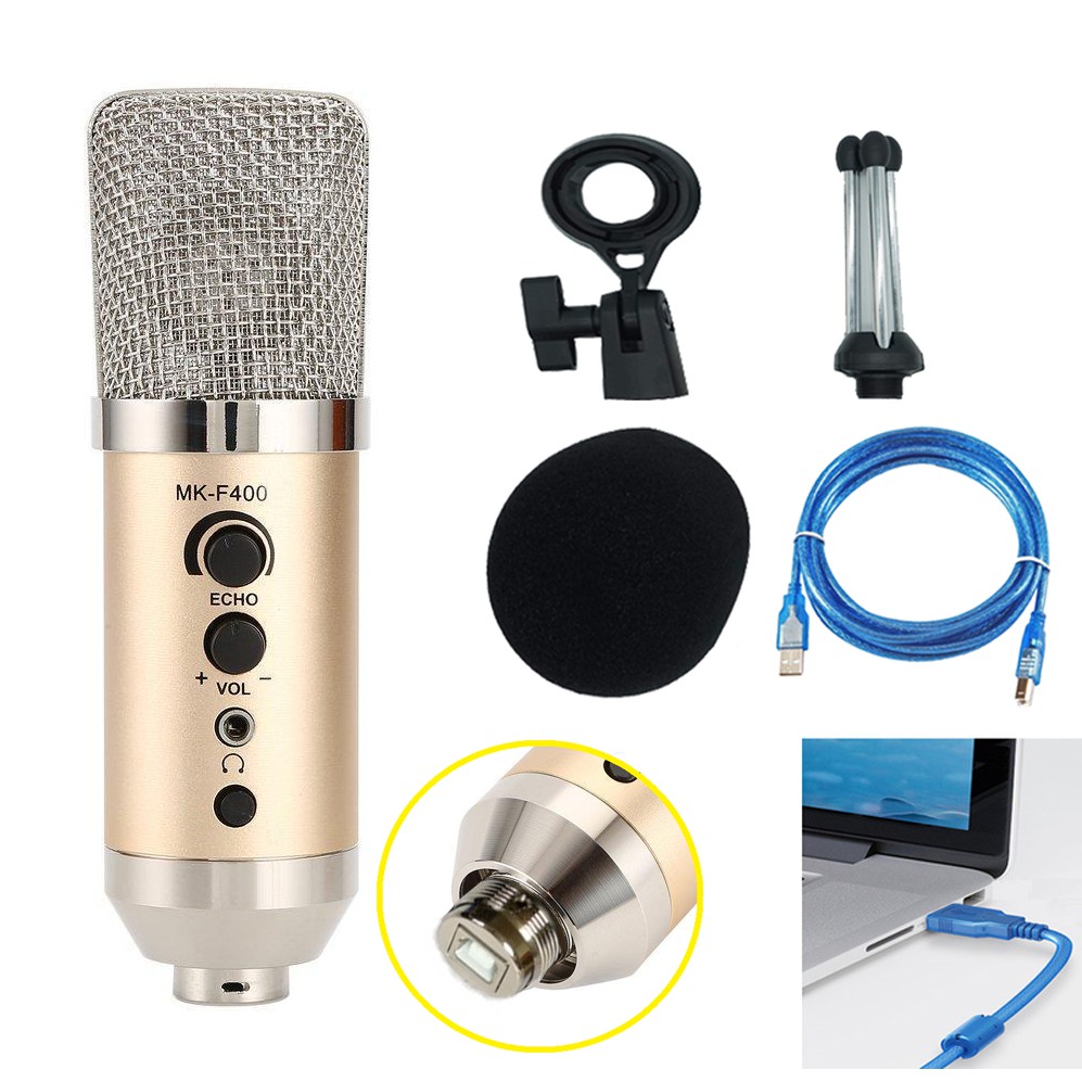 Microphone Thu Âm Live Stream MK-F400USB - Kết nối qua cổng USB