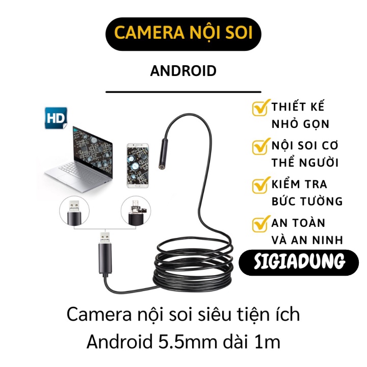 [SGD] Camera Nội Soi - Camera Nội Soi Chống Nước, Kiểm Tra Tường, Ống Dẫn Androi 5.5mm 8826