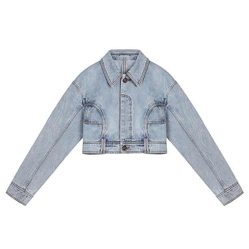 Áo khoác denim nữ tay dài thời trang mùa thu | BigBuy360 - bigbuy360.vn